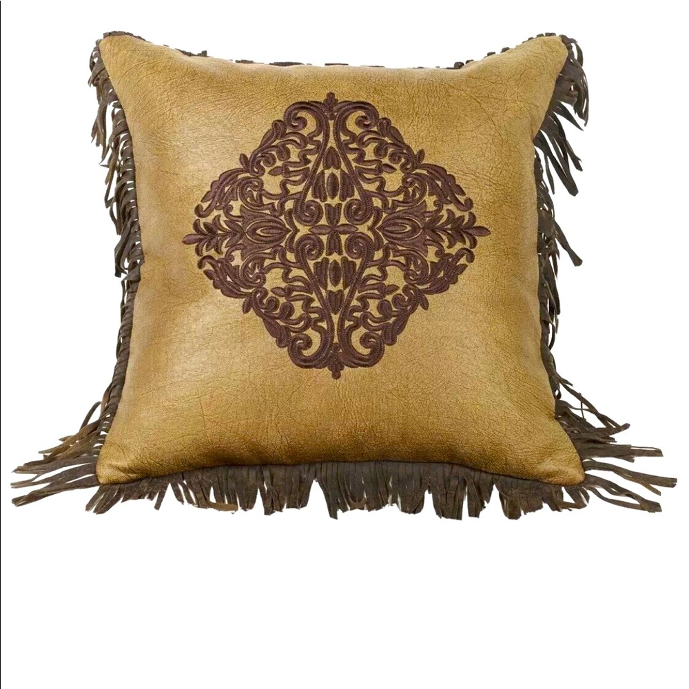Hiend Las Cruces Embroidered Damask Throw Pillow